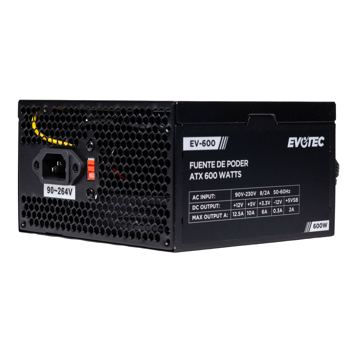 EVOTEC Fuente de Poder Ev-600, 600W, Producto Empresarial, Conexión Estable