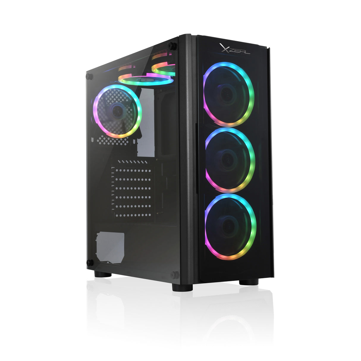 Gabinete Gaming Xzeal XZCGB12B, Media torre, Negro