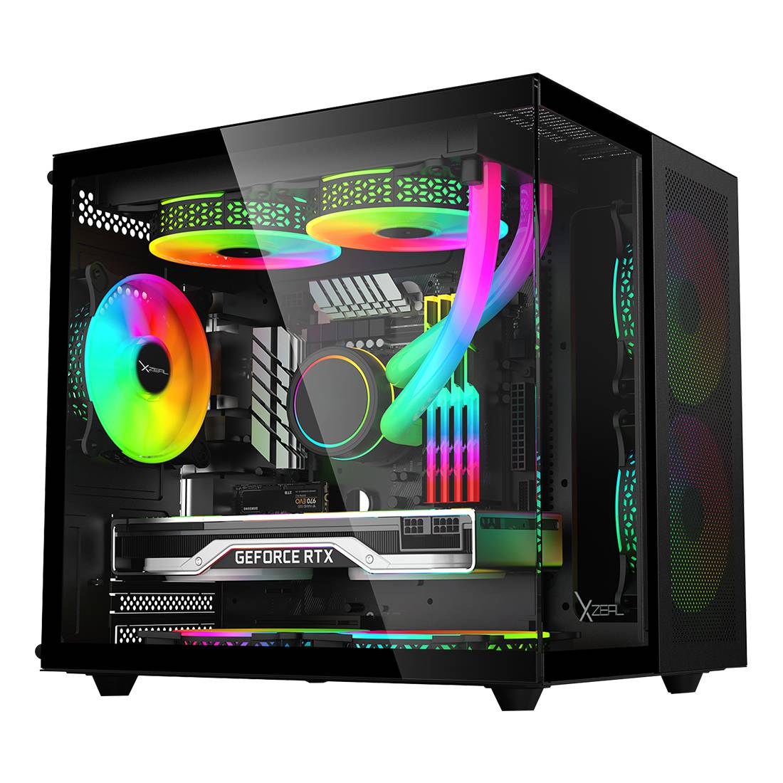 XZEAL Gabinete Gaming XZGAMC1B, Tipo Empresarial, Diseño Moderno, Ventilación Eficiente