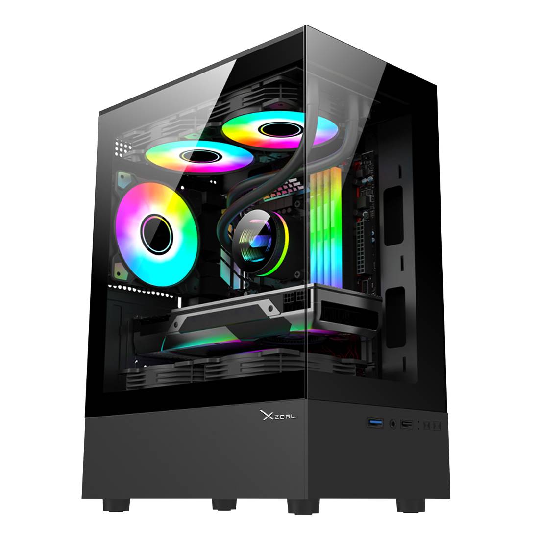 XZGAZNY1B - GABINETE GAMER XZEAL X-ZYNERGY M-ATX / ITX /USB 1X3.0 / 1X1.0 / RG