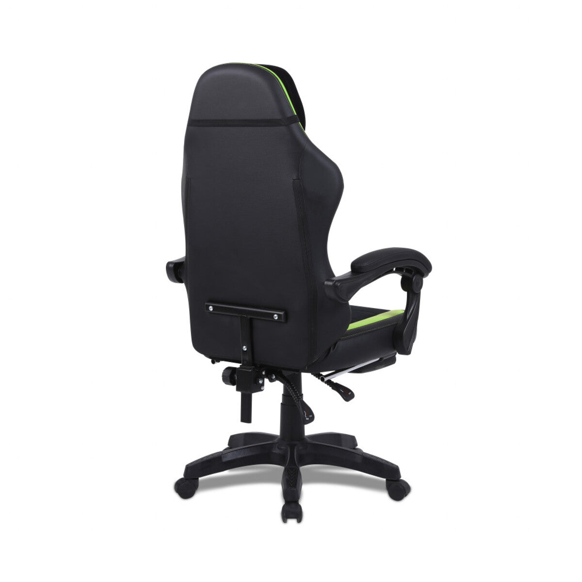 Silla GettTech Verde-Negro con Soporte, Reposapiés y Cojín Lumbar Vibratorio
