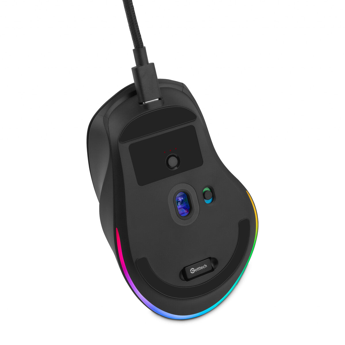 Mouse Gamer Getttech Inalámbrico/Cableado RGB 6400 DPI Ergonómico 1000Hz 7 Botones GGM-RGBTR-01