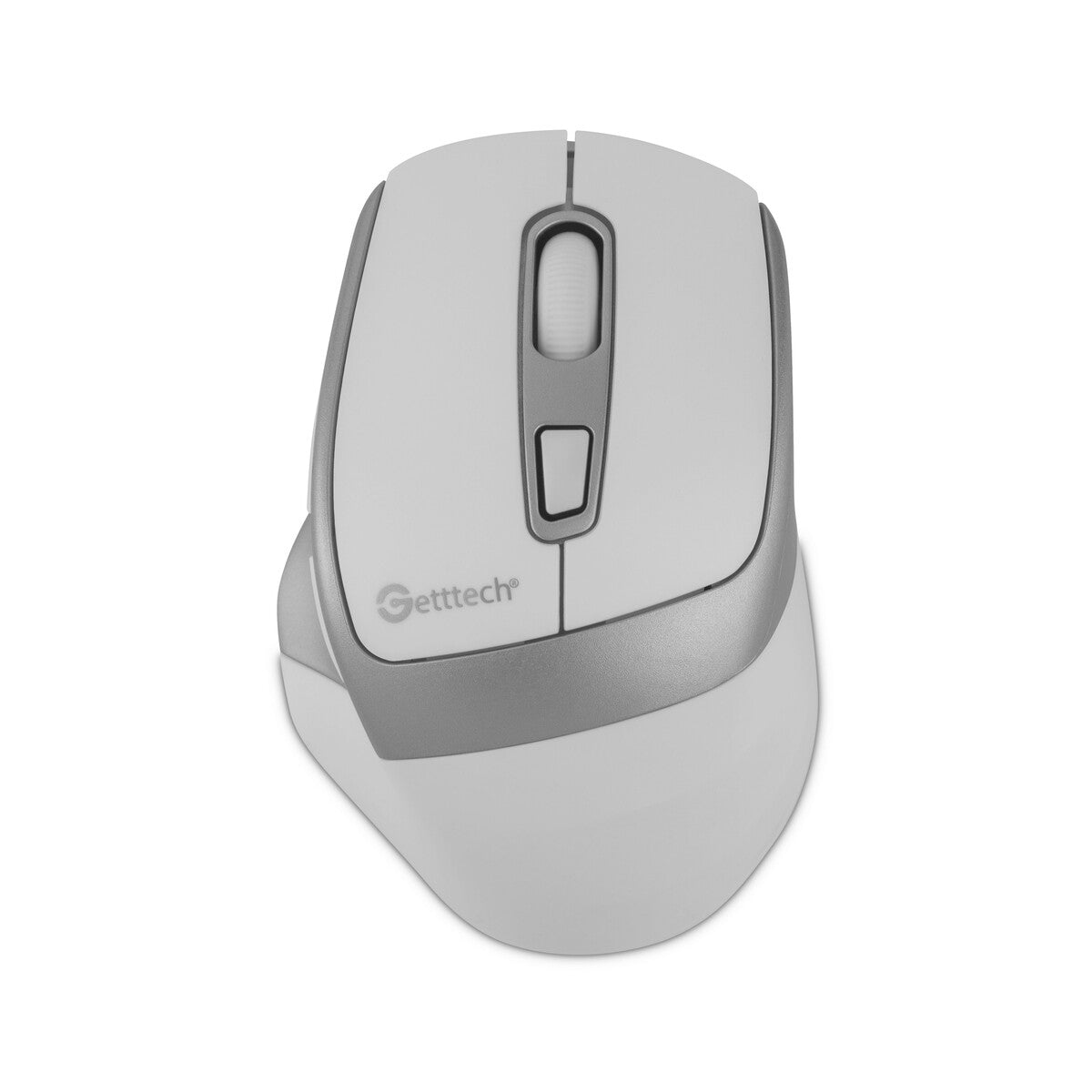 Mouse Getttech Inalámbrico Ergonómico Blanco Triple Modo 2.4G/BT/Cableado 6400 DPI RGB GGM-STDBW-01-WH