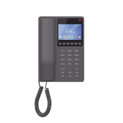 GHP631W, Teléfono Hotelero IP Negro, WiFi-6, LCD Color 3.5", 2 SIP 2 líneas, GDMS, soporta PoE