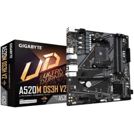GIGABYTE A520M DS3H V2 placa base Enchufe AM4 Micro ATX, AMD, AMD Ryzen 3000 Series, AMD Ryzen Threadripper 3000 Series