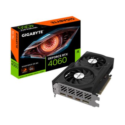 Tarjeta de Video Gigabyte WindForce GeForce RTX4060 OC 8GB GDDR6 PCIe 4.0 2xHDMI 2xDP Dual Fan
