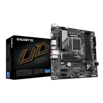 GIGABYTE B760M DS3H Placa Base - Compatible con procesadores Intel Core de 14ª generación, VRM digital de 6+2+1 fases, hasta 7600MHz DDR5 (OC), 2x PCIe 4.0 M.2, LAN 2.5GbE, USB 3.2 Gen placas base Intel LGA 1700 LGA 1700 DDR5-SDRAM