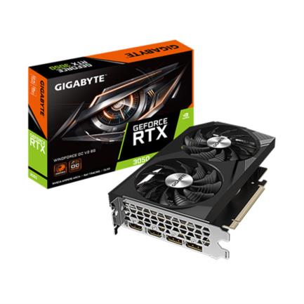Tarjeta de Video Gigabyte WindForce GeForce RTX3050 OC V2 8GB GDDR6 PCIe 4.0 2xHDMI 2xDP Dual Fan