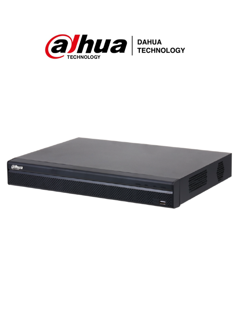 NVR Dahua NVR4216-4KS2-L 8MP 4K 16 Canales IP 160 Mbps Smart H.265 2 Bahías HDMI VGA 4 E/S Alarmas