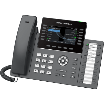 GRP2636, Teléfono IP HD Carrier-Grade, 6 cuentas SIP, 12 líneas, WiFi, Bluetooth, 24 teclas