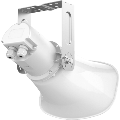 GSC3518HS, Bocina IP/SIP/Onvif para voceo, audio HD, 50W, 26 dBA, PoE in/out, 3 micrófonos, Exteriores IP66