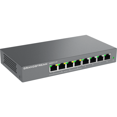 GWN7711P, Switch Administrable capa 2-lite, 8 x GigaEth, 4 x PoE, fuente 60w