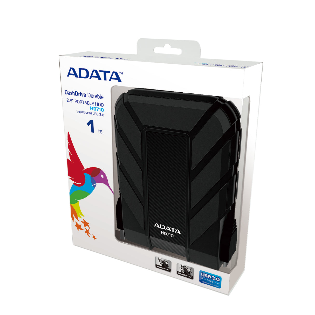 ADATA Disco Duro Externo 1TB USB 3.1 HD710P-1TU3-CBK, 2.5", Resistente al Agua
