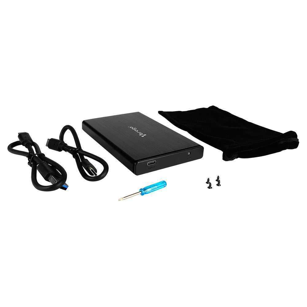 Carcasa Vorago DD 2.5" SATA USB Tipo C 3.1 Negro HDD 202, 5Gbps, 2TB, 10cm