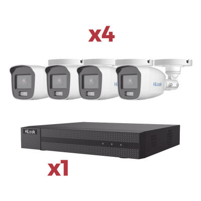 HL-24B-KIT - Kit DVR 4 Canales + 1 IP / TurboHD 2 Megapixel / ColorVu Lite / Coaxitron / 4 Cámaras Bala