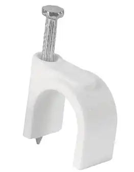 Volteck Grapa Curva 8 Mm Blanca, Bolsa C/500 Pzs, Ideal Para Cable Coaxial