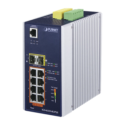 PLANET IGS-6325-8UP2S switch Gestionado L3 Gigabit Ethernet (10/100/1000) Energía sobre Ethernet (PoE) Aluminio, Negro