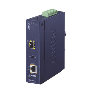 Planet Convertidor de Medios PoE Industrial / SFP 1000BASE-X a RJ45 Gigabit / PoE+ 802.3at 30W