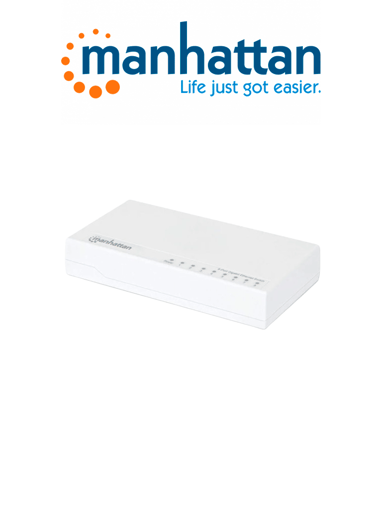 Switch de Escritorio Gigabit Ethernet 8 Puertos Plástico, IEEE 802.3az, Eficiencia Energética