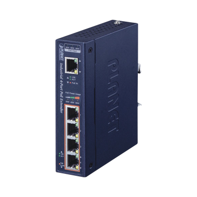 PLANET IPOE-E174 ampliador de red Transmisor de red Azul 10, 1000, 100 Mbit/s