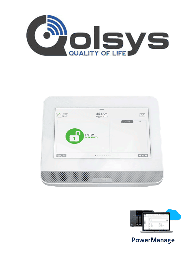Qolsys IQ4 Hub Power Manage, Sistema de Alarma Autocontenido, IQPanel4 Hub, IQPM, IQPanel