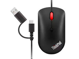Mouse Óptico Compacto Lenovo ThinkPad, USB-C, 2400dpi, Color Negro - Alta Precisión y Conectividad Avanzada