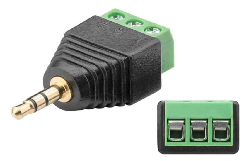 Generico Adaptador De Audio Y Video JR58, 3.5 mm, Terminal Atornillable