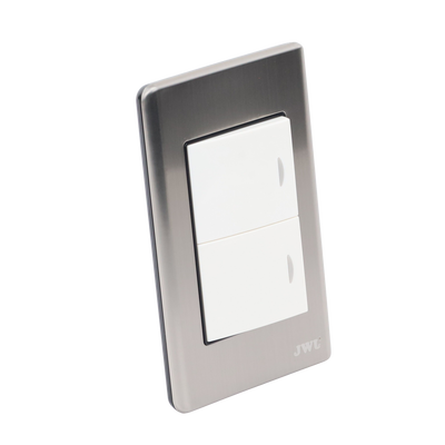 Apagador Doble de 10 A/ 127 V CA ~ 60 Hz / Placa de Acero.