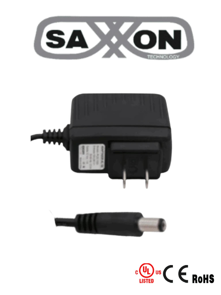 Fuente de Poder Regulada SAXXON KA12H1201000USH 12V 1A Conector Macho 100-240V - CCTV, Acceso, Asistencia