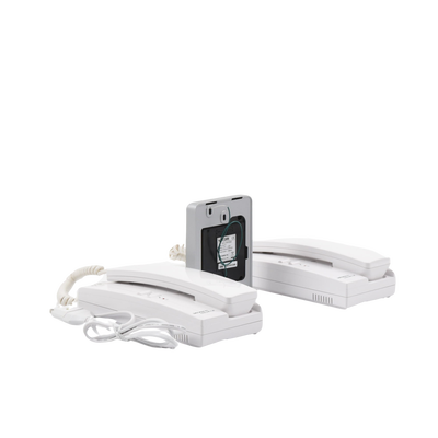 Kit de Audio Portero con 2 Auriculares y Frente de Calle