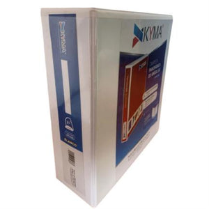 Carpeta Panorámica Vinil Tamaño Carta 2 1/2" Aro "D", Blanca, Resistente al Agua, con Bolsillos