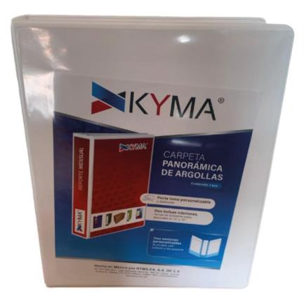 Carpeta Panorámica Vinil Tamaño Oficio 1 1/2", Aro "O", Blanca, Resistente al Agua