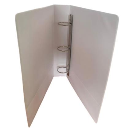 Carpeta Panorámica Vinil Tamaño Oficio 3" Capacidad 100 Hojas Aro "O" Blanca