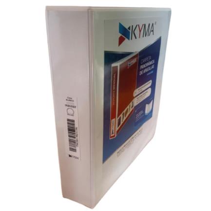 Carpeta Panorámica Vinil Tamaño Oficio 3" Capacidad 100 Hojas Aro "O" Blanca