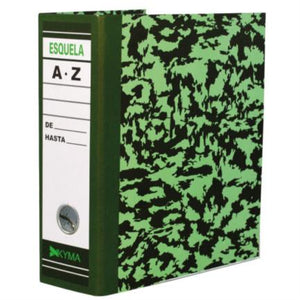 Registrador Kyma Tamaño Esquela Verde Jaspeado, 200 Hojas, 80g, 21x33cm
