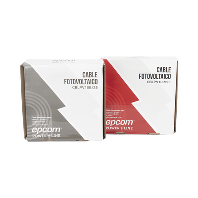 Epcom Powerline Kit Cable Fotovoltaico / 2 Rollos 25 m (82 ft) / 10 AWG 6 mm² KIT2CBLPV10RB/25