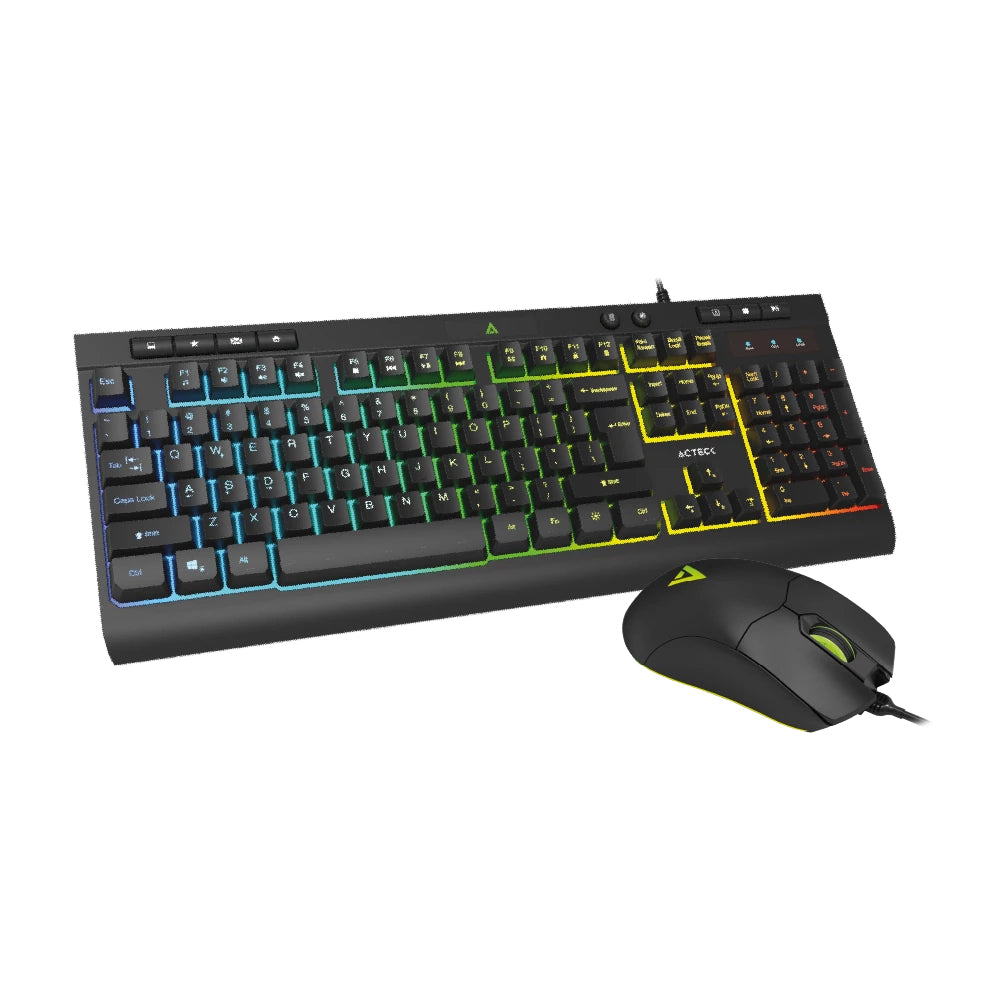 Kit de teclado y mouse ACTECK MK477G, Completo, 105 teclas, Negro, 8000 DPI
