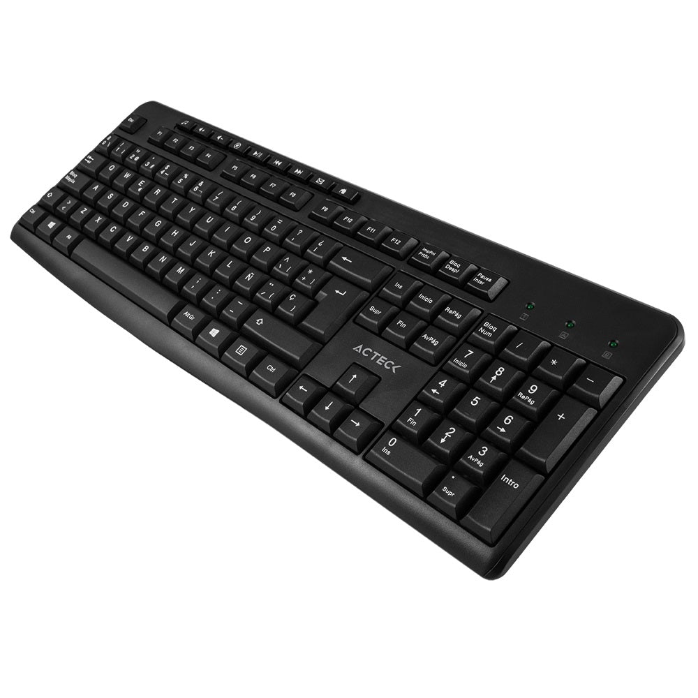 Acteck Kit Teclado y Mouse Inalámbrico MK450, 2.4GHz, 1200 DPI, Negro