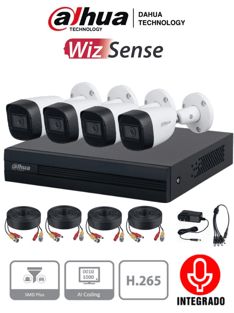 Dahua Technology Kit Videovigilancia DH-KIT/XVR1B04-I, 4 Cámaras 1080P, Conexión IP