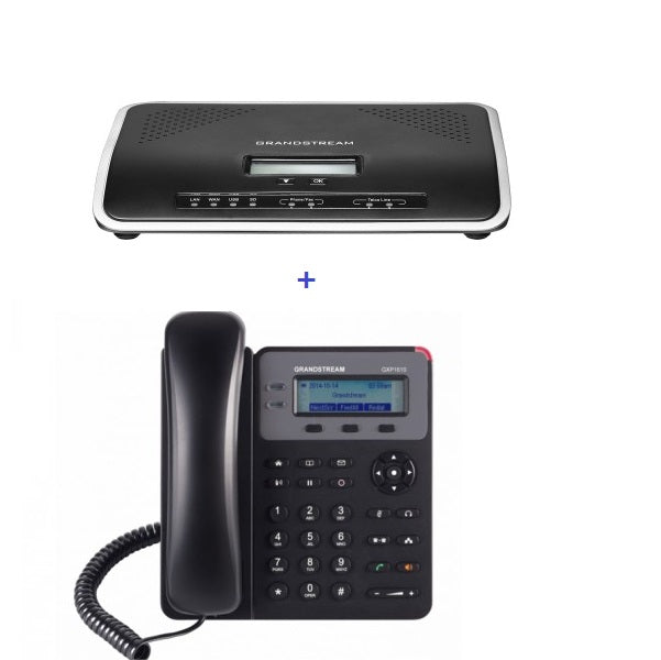 Grandstream Paquete UCM6204 + 8 GXP1610, 4 Líneas, VoIP, Soporte PoE