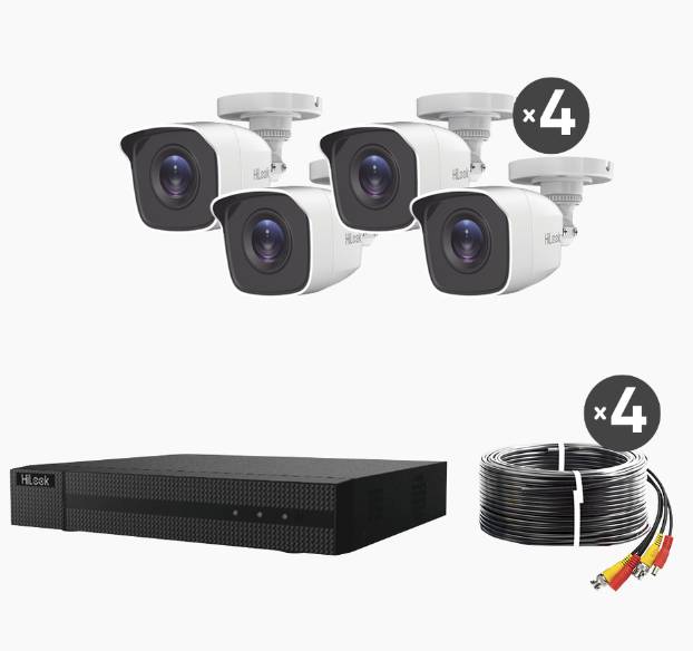 Kit de Videovigilancia HIKVISION HL24LQKITS-M(B) 4 Cámaras Bala 1080p 2MP DVR 4 Canales