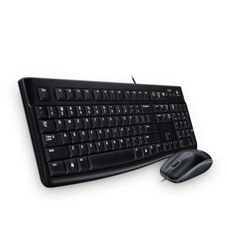 Teclado y Mouse LOGITECH Media Combo MK120, USB, 1000 DPI, Resistente al Agua