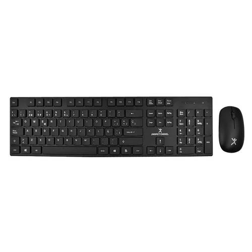 Kit Teclado y Mouse Inalámbrico Perfect Choice PC-201281 Antiderrame Negro