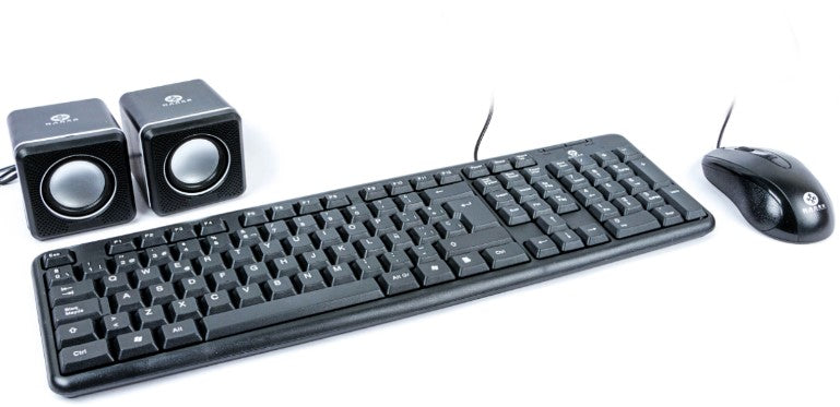 Kit Teclado Mecánico, Mouse Óptico 3200 DPI y Bocinas 2.1 NACEB NA-228