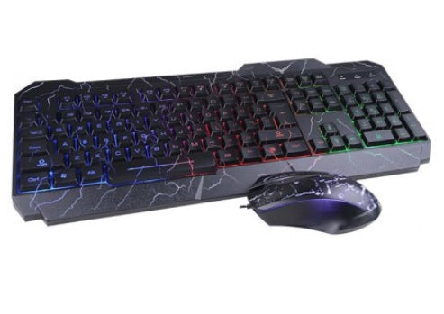 Kit Teclado y Mouse Naceb Technology Raptor Estándar Alámbrico Negro