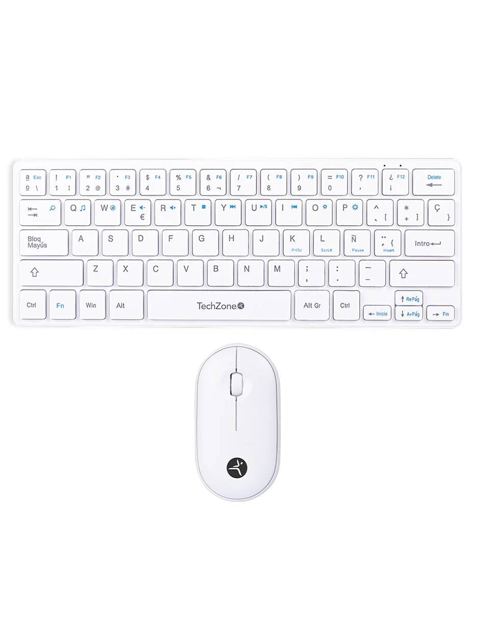 TECHZONE Teclado Y Mouse Young Pop White, Modelo TZACCBI04, Producto Empresarial