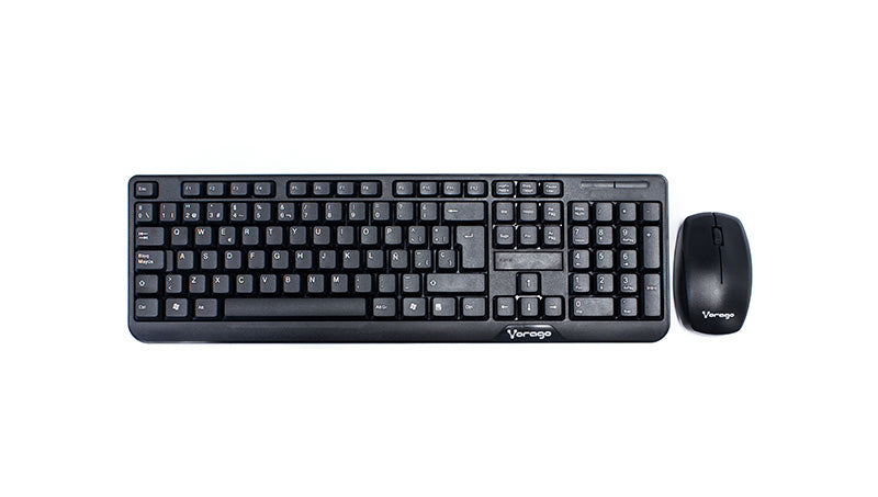Kit Teclado y Mouse Inalámbrico VORAGO Estándar 2.4GHz 1000 DPI Negro