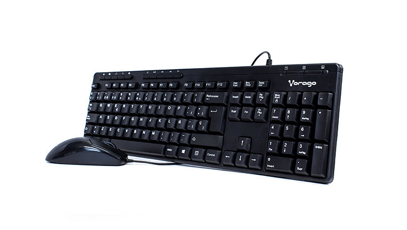 Kit de Teclado y Mouse VORAGO KM-104, Estándar, 105 Teclas, 1000 DPI
