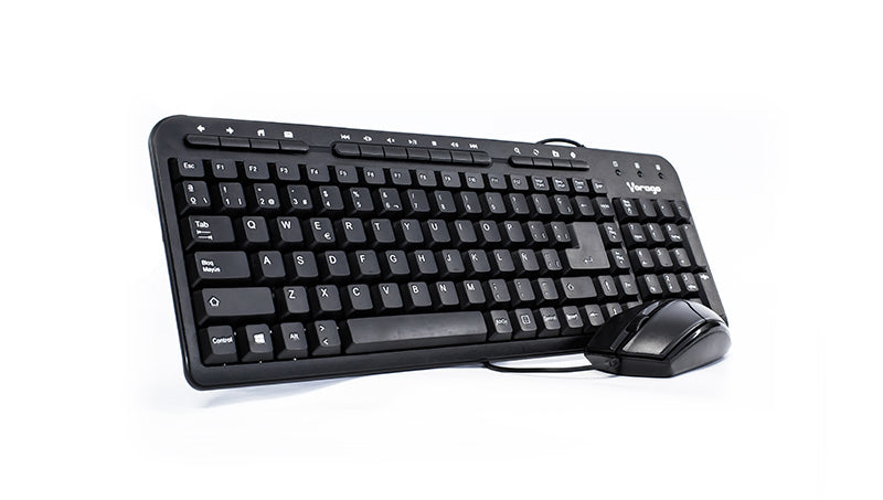 Kit de Teclado y Mouse VORAGO SGB-3010-KKMF1-SP, Estándar, Negro, 104 teclas, 1000 DPI