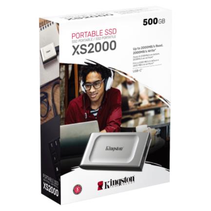 SSD Externo Kingston XS2000 500GB USB-C, NVMe, 2000MB/s, Resistente IP55